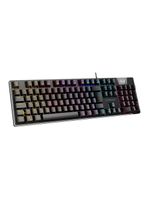 Teclado gamer mecânico royal score, full size, blue switch, abnt2, rgb preto warrior - tc313