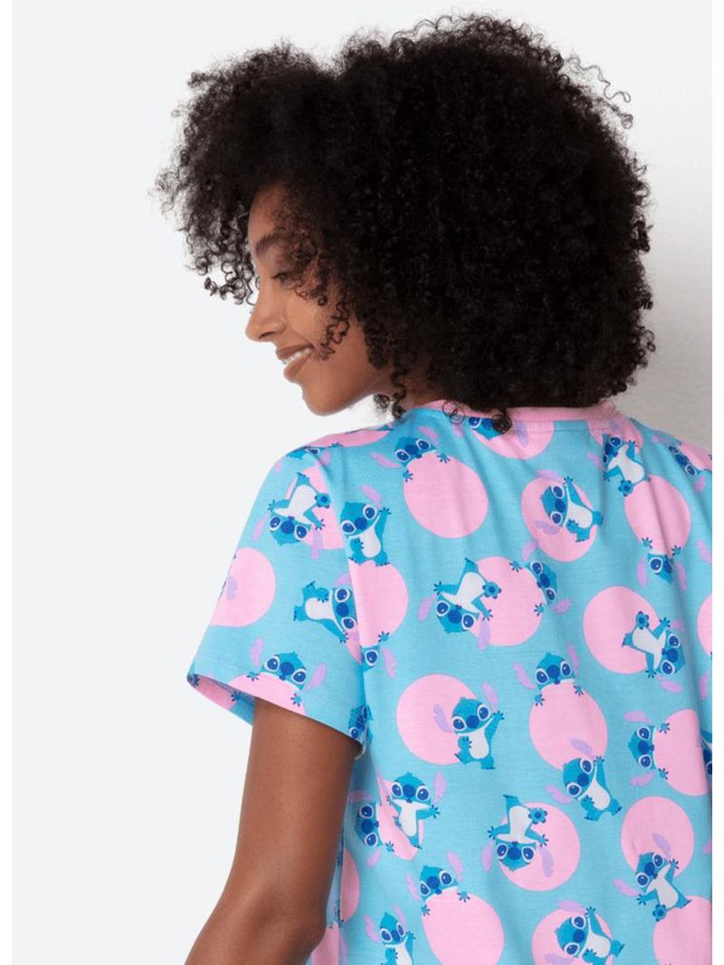 Camisola manga curta algodão feminina stitch