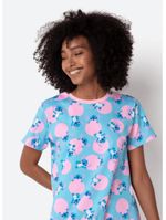 Camisola manga curta algodão feminina stitch