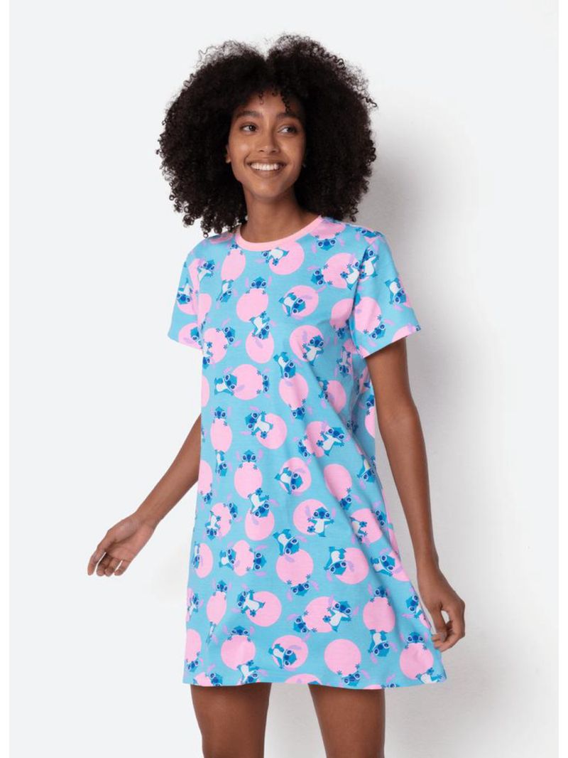 Camisola manga curta algodão feminina stitch
