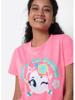 Pijama manga curta feminino unicórnio aloha