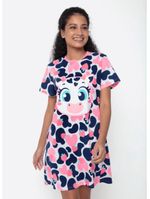 Camisola manga curta algodão feminino vaca romântica