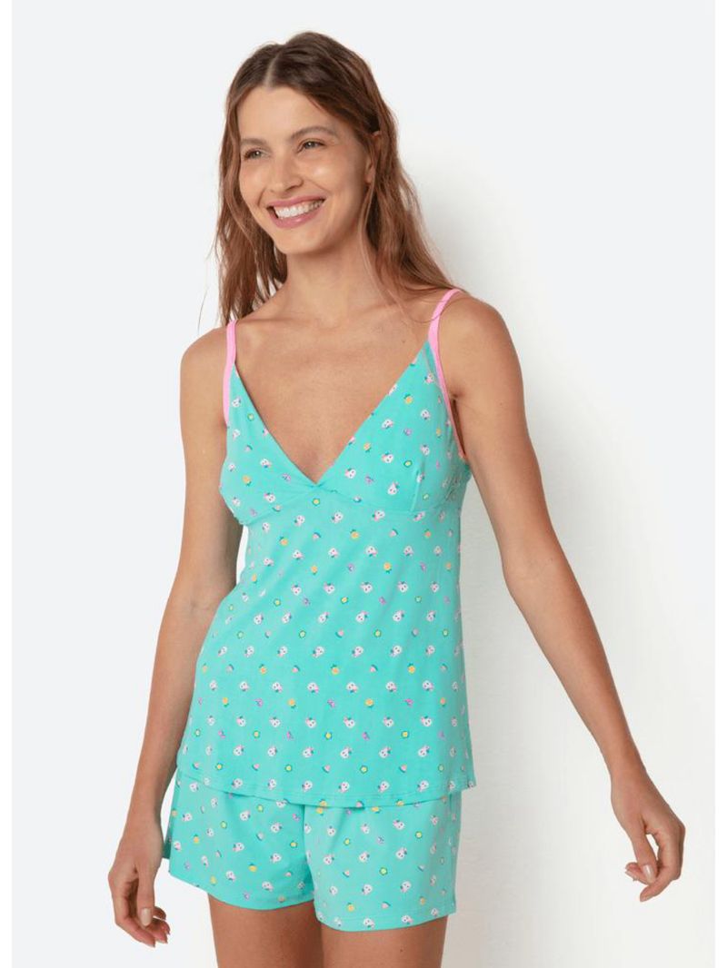Pijama regata microfibra feminino unicórnio aloha