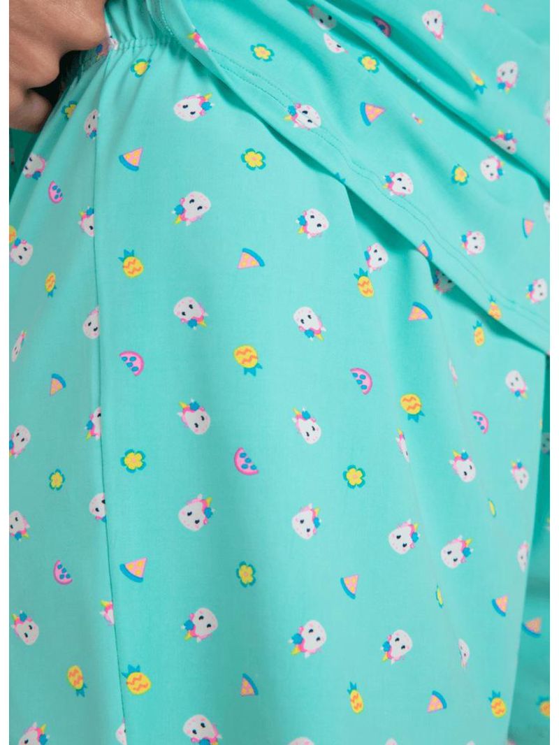 Pijama regata microfibra feminino unicórnio aloha