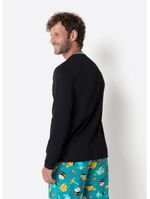 Pijama manga longa algodão masculino space food