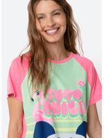 Pijama manga curta viscolycra feminino panda miami