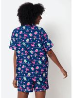 Pijama manga curta viscose feminino panda miami