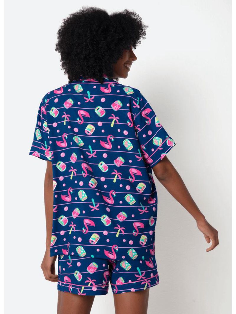 Pijama manga curta viscose feminino panda miami