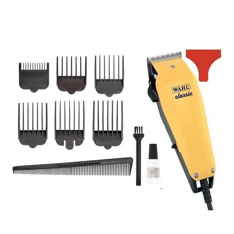 Máquina De Cortar Cabelo Classic 6 Pentes Wahl Amarelo 220v
