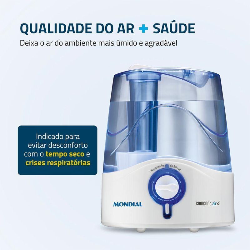 Umidificador de Ar Mondial Comfort Air 6 UA-07 35W Branco/Azul Bivolt
