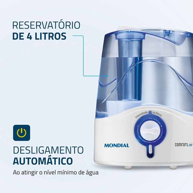 Umidificador de Ar Mondial Comfort Air 6 UA-07 35W Branco/Azul Bivolt