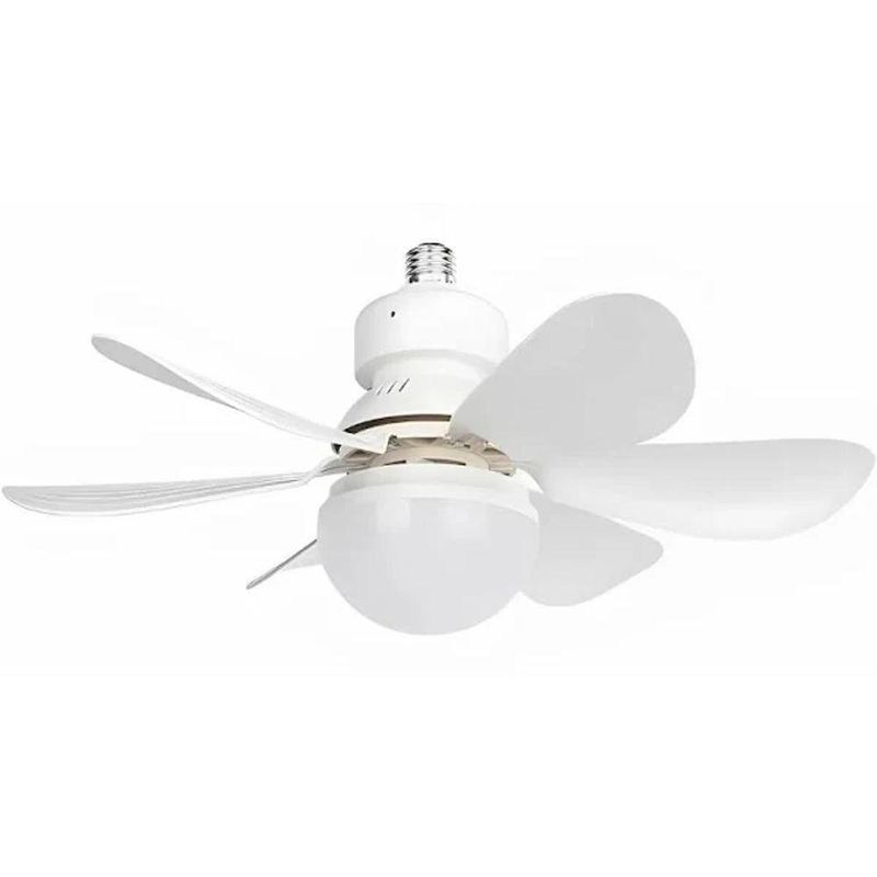 Mini Ventilador de Teto Super Silencioso 40W 3 Velocidades com Lâmpada LED Controle Remoto 52cm 110V