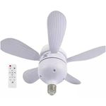 Mini Ventilador de Teto Super Silencioso 40W 3 Velocidades com Lâmpada LED Controle Remoto 52cm 110V
