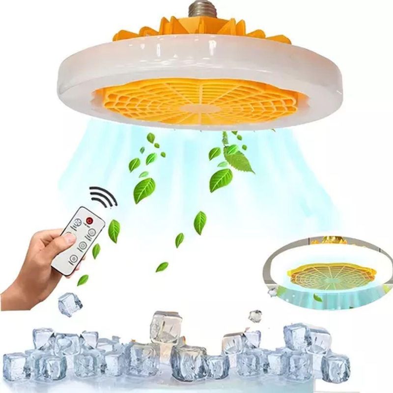 Ventilador de Teto Grupo Shopmix Silencioso com Luminária LED Branco Bivolt