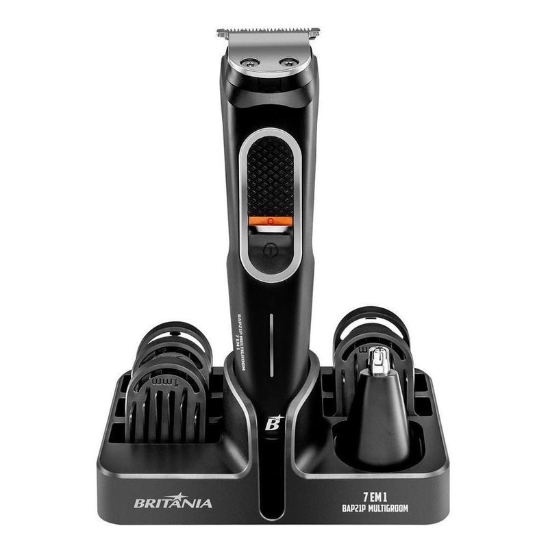 Aparador De Pelos Multigroom Bap21p Britânia 7 Em 1 Bivolt Preto Bivolt