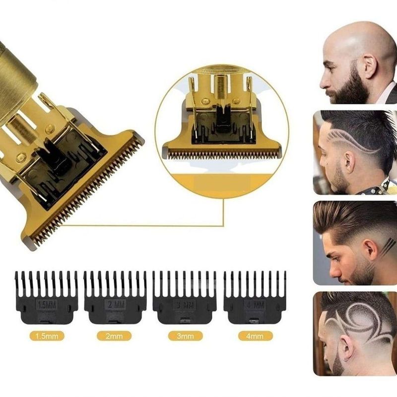 Aparador De Pelo T9 Dourado 110v-240v Profissional