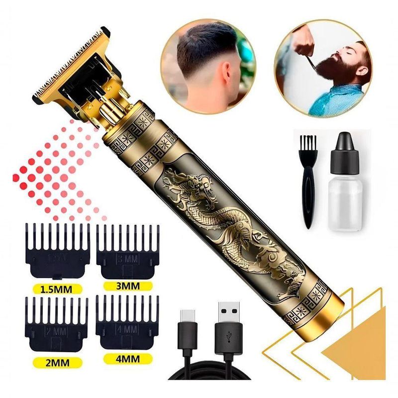 Aparador De Pelo T9 Dourado 110v-240v Profissional