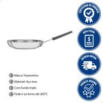 Frigideira Tramontina Professional Em Inox Fundo Triplo E Cabo Com Luva De Silicone 20 Cm 62333200