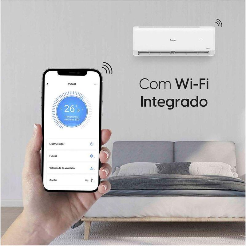 Ar Condicionado Split Hi Wall Eco Ii Inverter Connect Elgin 9000 Btus Frio 220V R-32