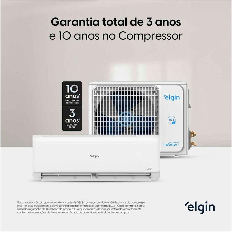 Ar Condicionado Split Hi Wall Eco Ii Inverter Connect Elgin 9000 Btus Frio 220V R-32