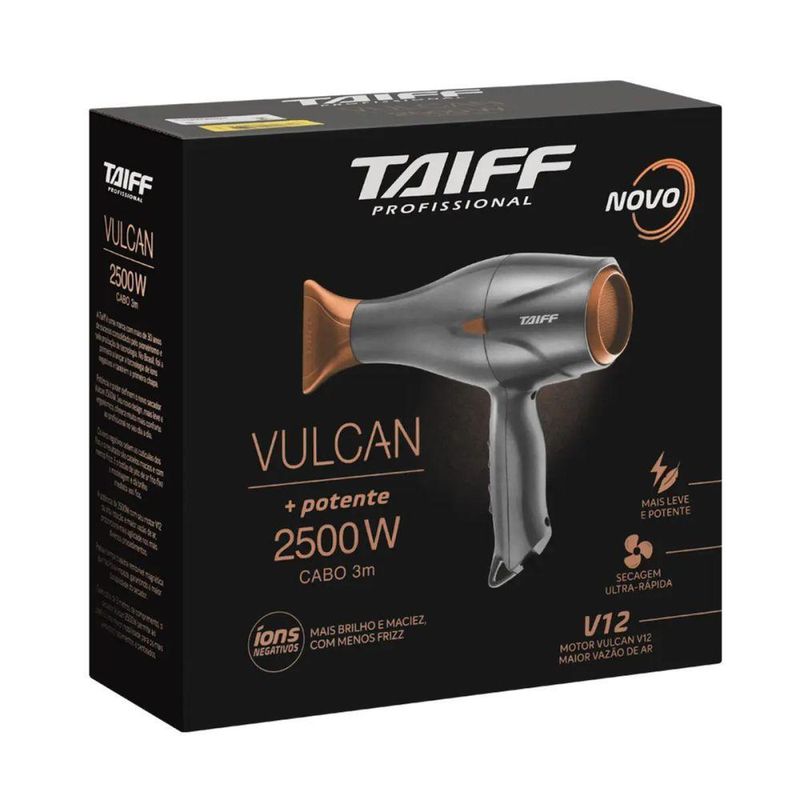 Secador De Cabelo Vulcan 2500W Cinza/laranja 220V