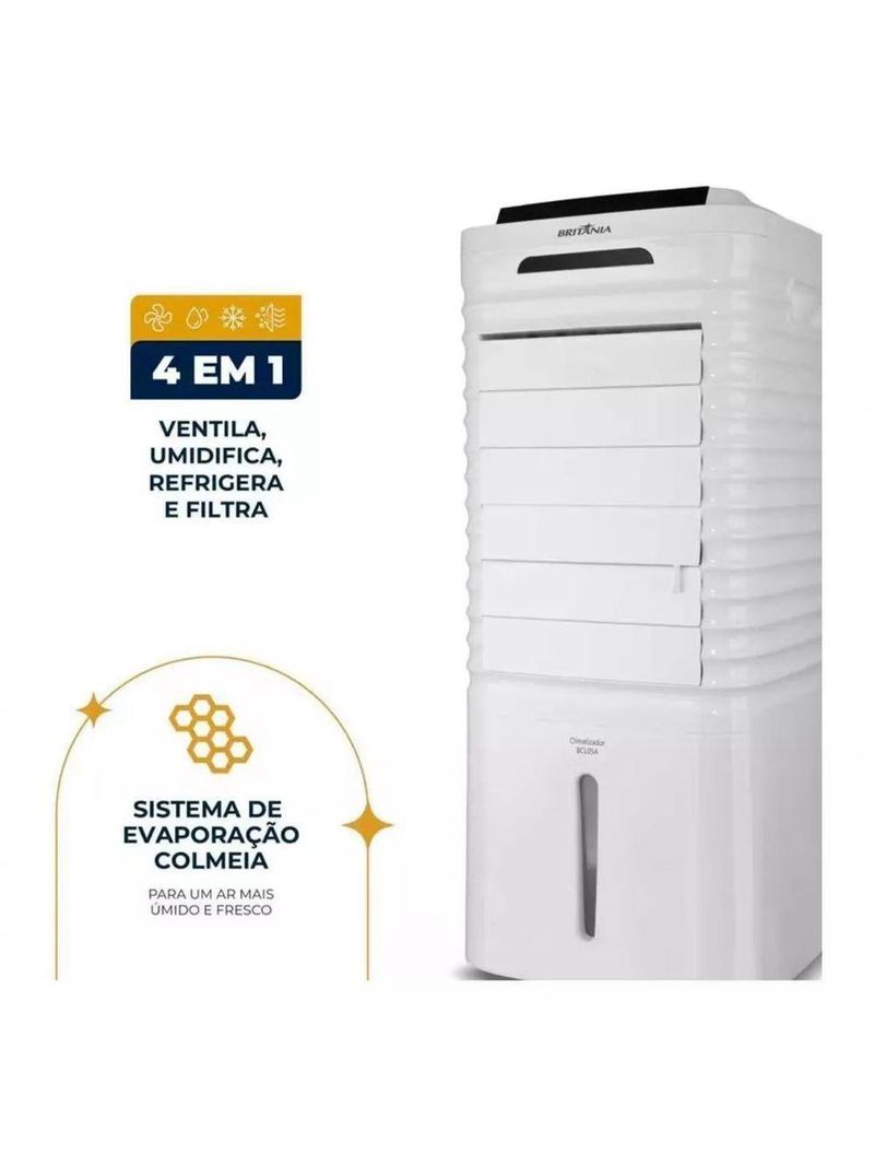 Climatizador De Ar Britânia 4 Em 1 Autonomia De 26h BCL05A 110V