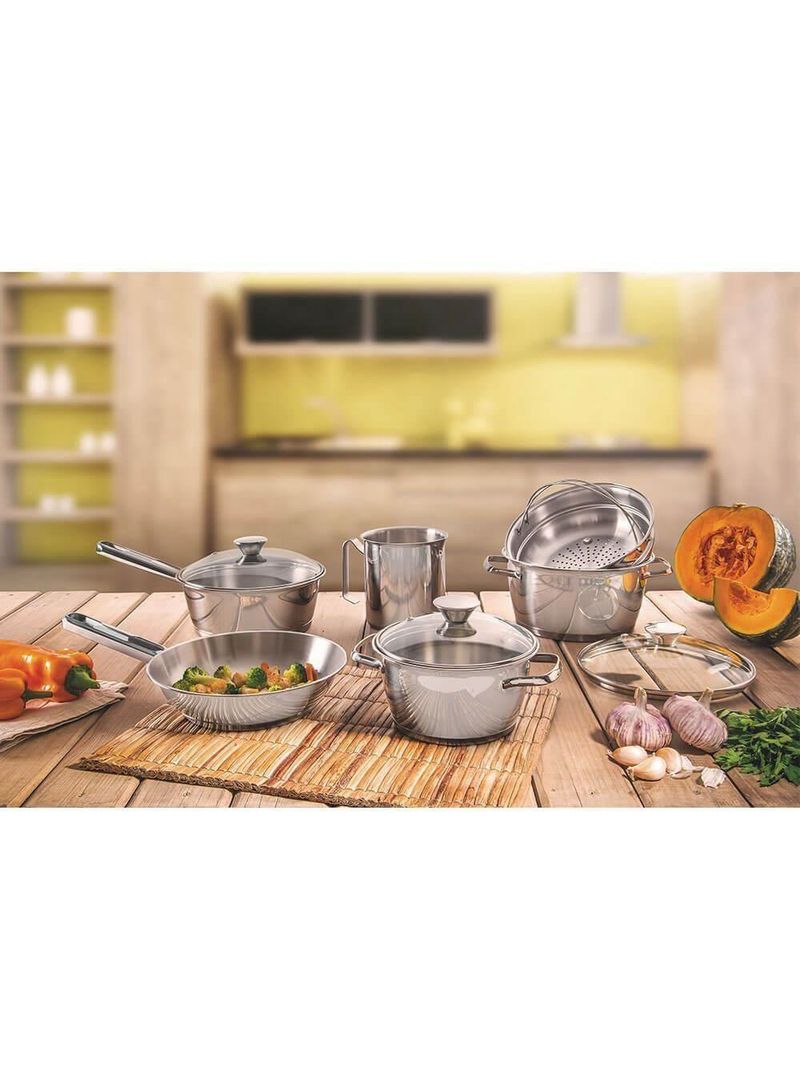 Frigideira Tramontina Allegra Em Aço Inox Com Fundo Triplo 20 Cm 1,30 L 62666200