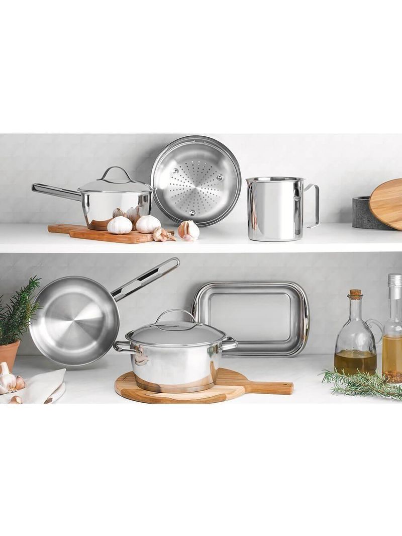 Frigideira Tramontina Allegra Em Aço Inox Com Fundo Triplo 20 Cm 1,30 L 62666200