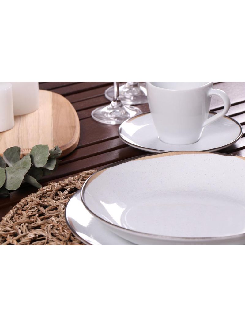 Aparelho de jantar 20 peças tramontina canyon porcelana marmorizada