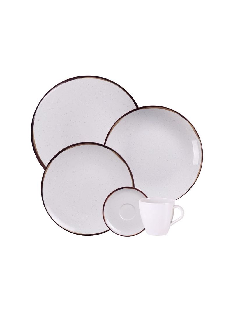 Aparelho de jantar 20 peças tramontina canyon porcelana marmorizada