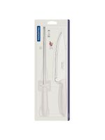 Conjunto faca chef e chaira tramontina plenus off-white - 2 peças