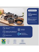 Jogo de panelas tramontina sicilia 5 peças revestimento antiaderente starflon excellent avelã