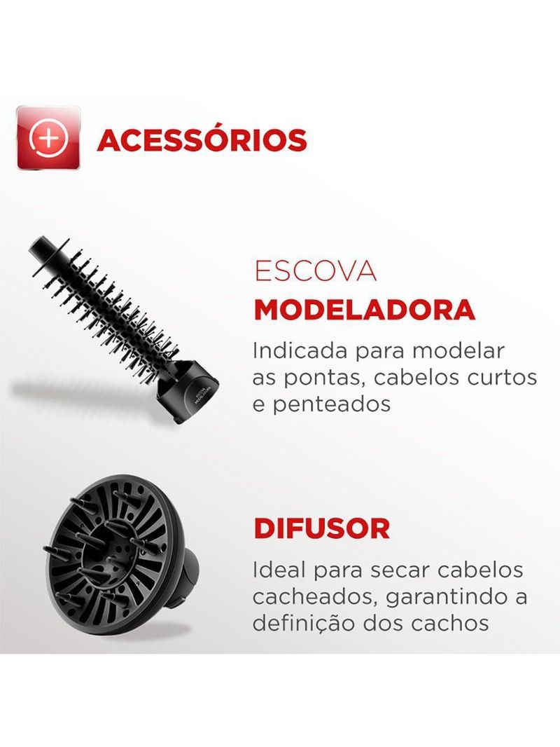 Escova rotativa mondial ceramic Íon turbo er-09 - vermelho