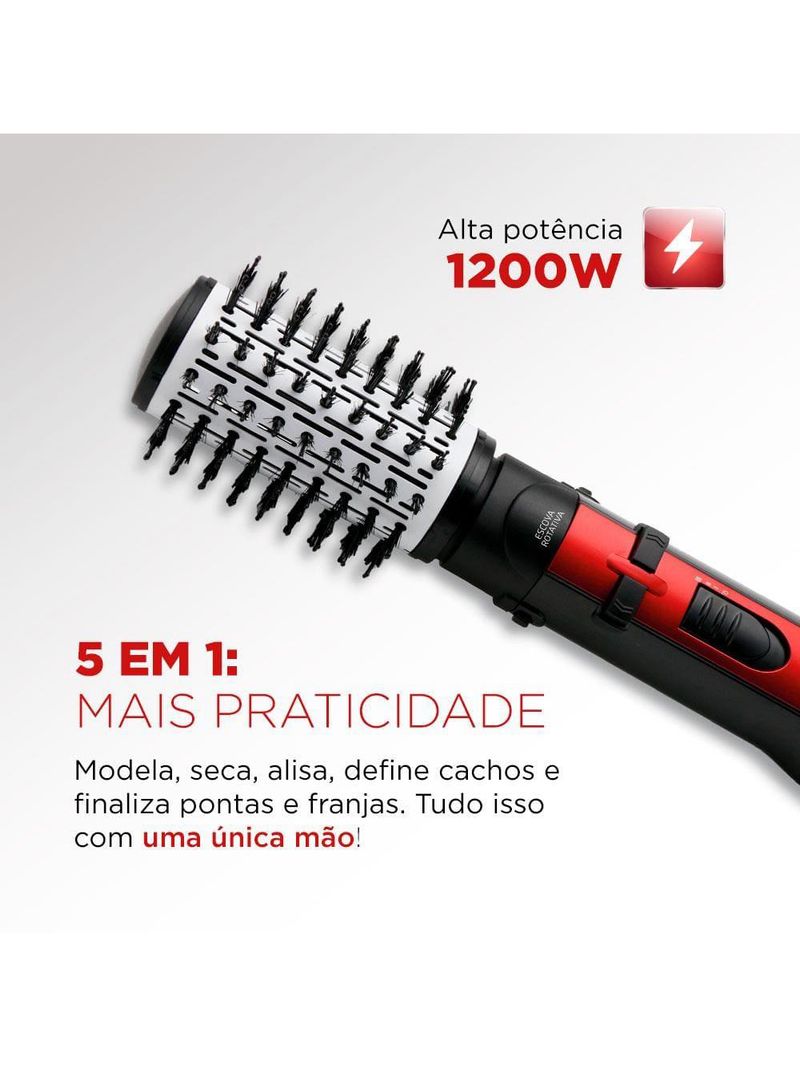 Escova rotativa mondial ceramic Íon turbo er-09 - vermelho