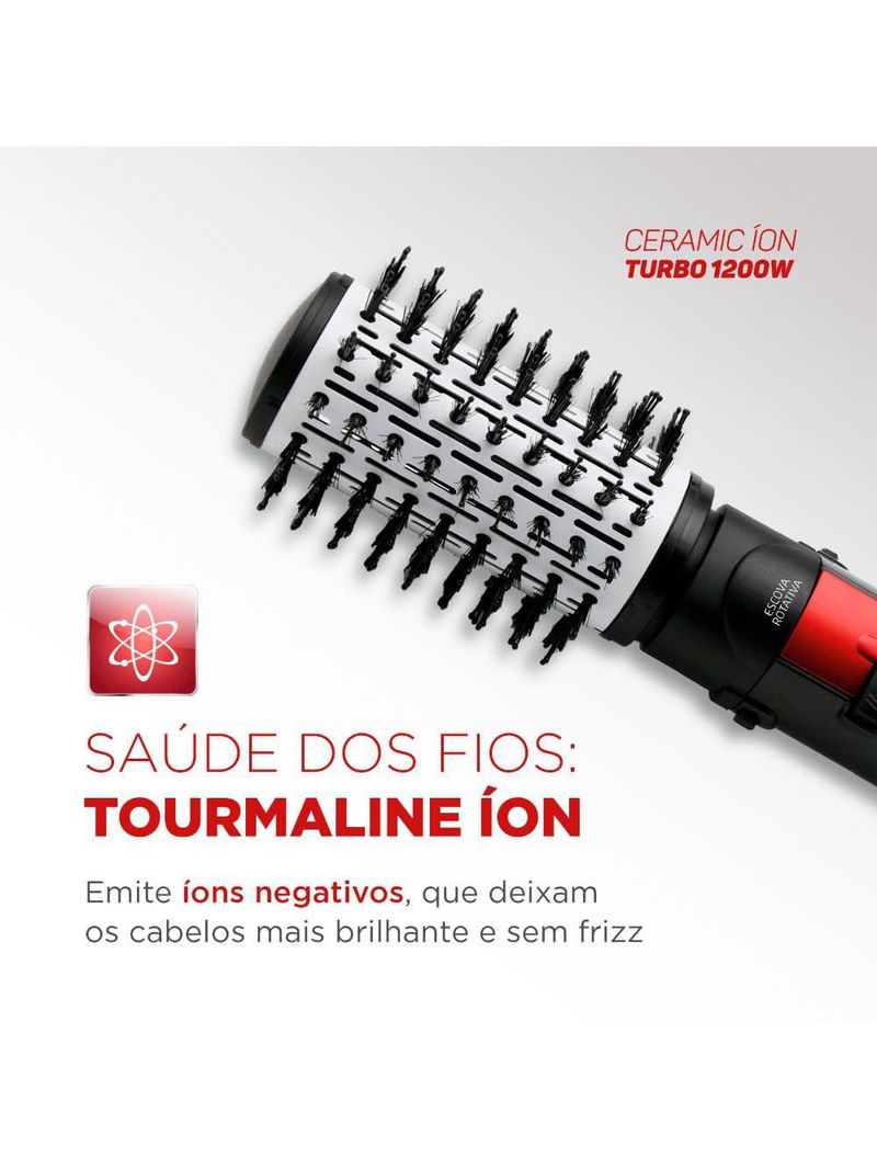 Escova rotativa mondial ceramic Íon turbo er-09 - vermelho