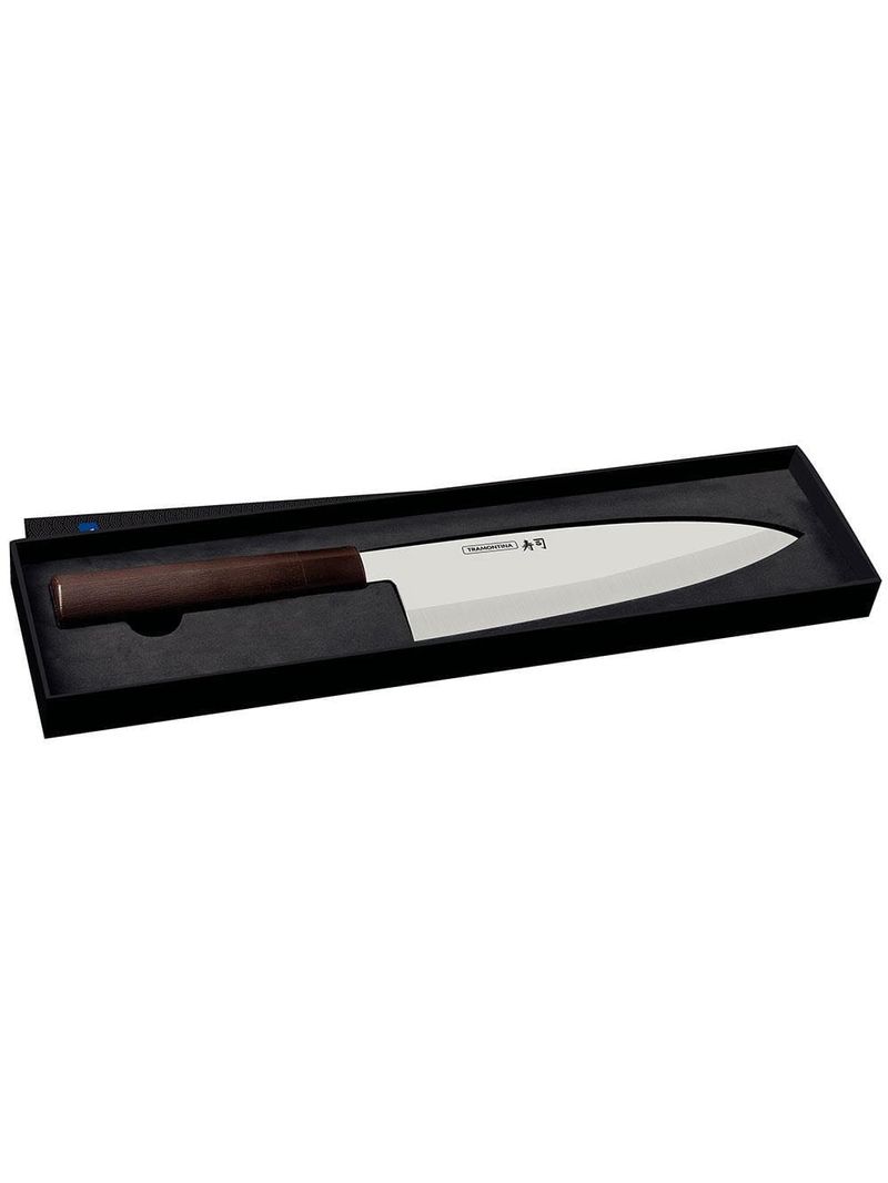 Faca 8" deba tramontina sushi silver em aço inox - marrom