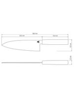 Faca 8" deba tramontina sushi silver em aço inox - marrom