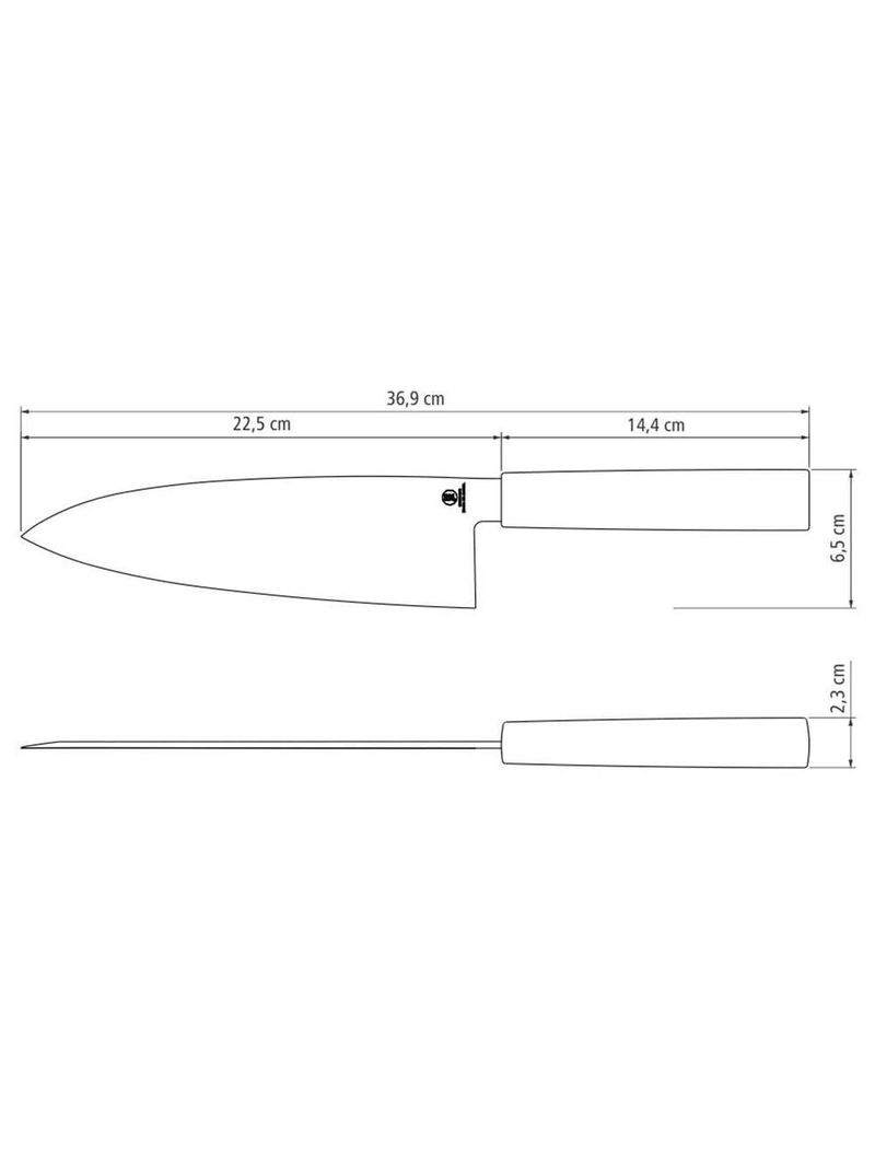 Faca 8" deba tramontina sushi silver em aço inox - marrom