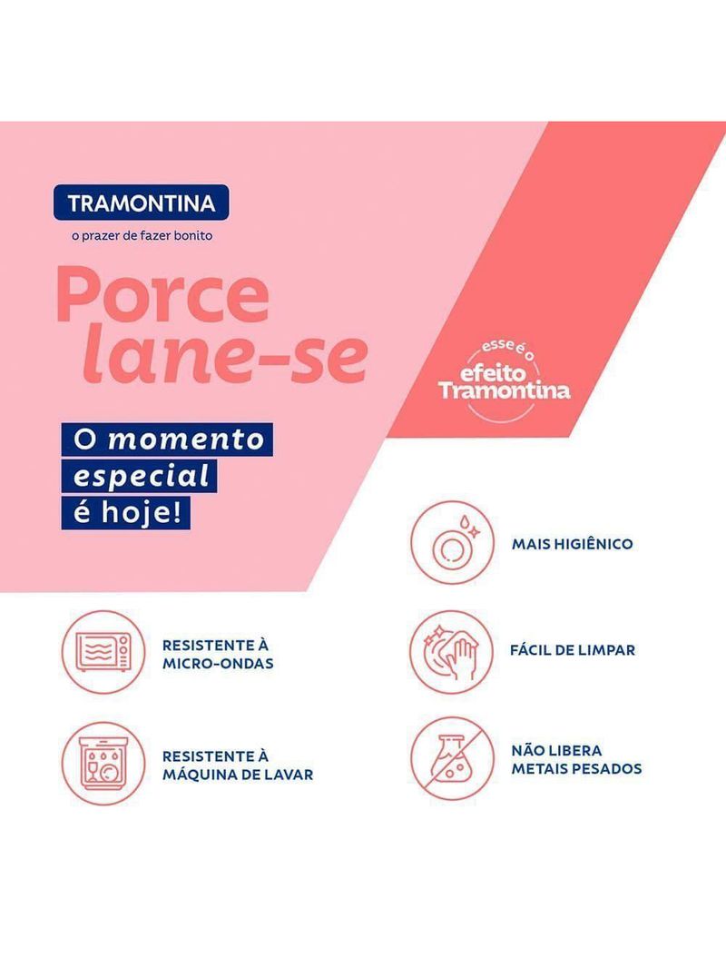 Jogo De Pratos Tramontina Street Em Porcelana Decorada 12 Peças - 96589029