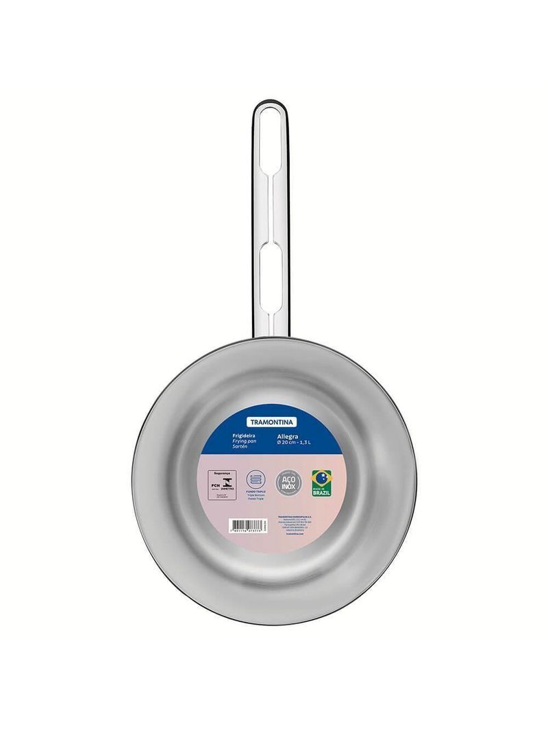 Frigideira Tramontina Allegra Em Aço Inox Com Fundo Triplo 24 Cm 2,1 L 62666241