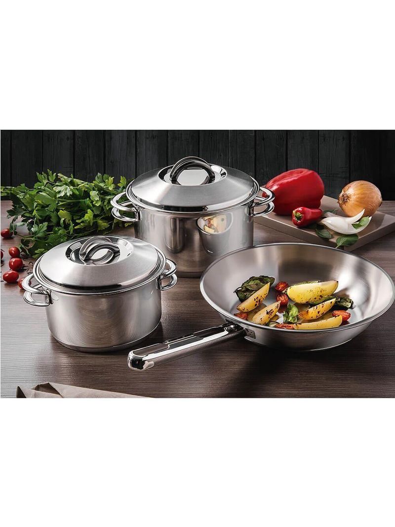 Frigideira Tramontina Allegra Em Aço Inox Com Fundo Triplo 24 Cm 2,1 L 62666241
