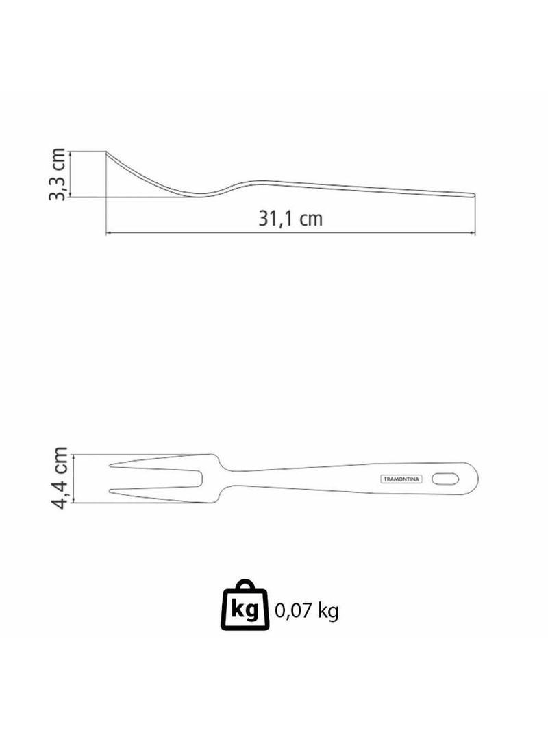 Garfo Trinchante Tramontina Extrata Para Carnes 31cm Em Aço Inox Acabamento Brilho 63815471