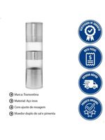 Moedor Tramontina De Sal E Pimenta Realce Duplo Em Aço Inox 61655000