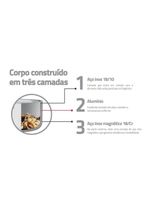 Bistequeira Frigideira Tramontina Grano Aço Inox Revestimento Int Antiaderente 1,9l 28cm 62159287