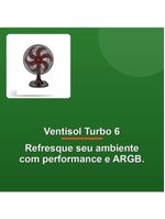 Ventisol Ventilador Mesa Turbo 6 40cm Vermelho 127v