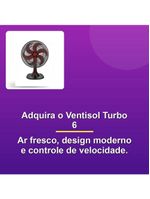 Ventisol Ventilador Mesa Turbo 6 40cm Vermelho 127v