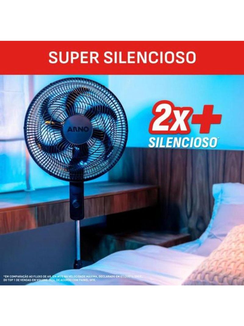 Ventilador De Coluna Arno Essential 40cm 6 Pás 140w Ve2c 220v