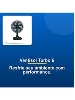 Ventisol Ventilador Mesa Turbo 6 40cm Azul 127v