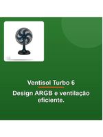 Ventisol Ventilador Mesa Turbo 6 40cm Azul 127v