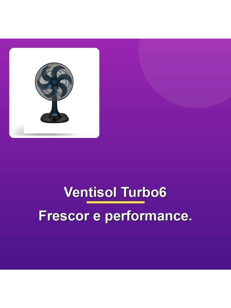 Ventisol Ventilador Mesa Turbo6 30cm Azul 220v